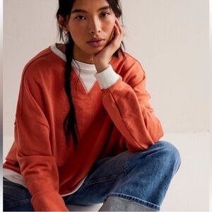 NWOT Free People We The Free | Classic Crew Colorblock Sweatshirt | Small